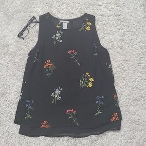 Floral split back blouse